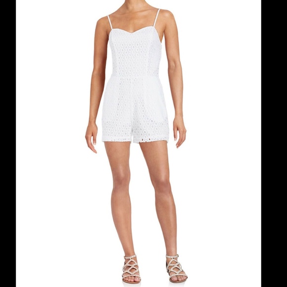 NWT GUESS White Eyelet Sleeveless Cut Out Back Romper 6 - Picture 8 of 17